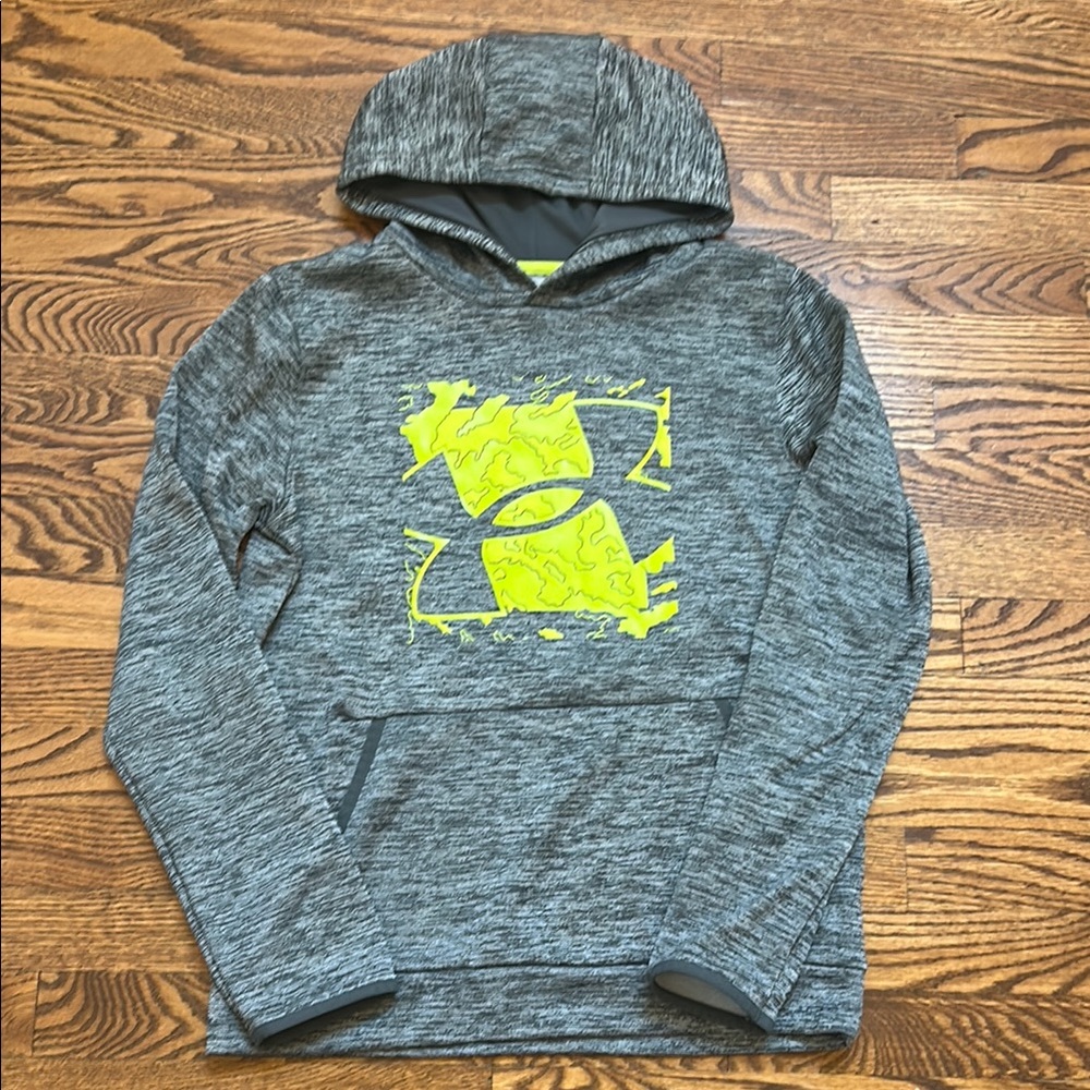 Under Armour Gray Hoodie with Neon Logo
